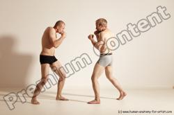 Underwear Martial art Man - Man White Moving poses Slim Short Blond Dynamic poses Academic